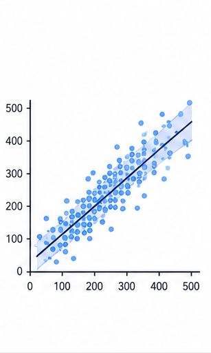 Scatter plot with a fitted regression line
